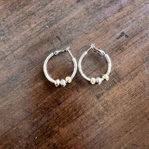 Elegant Two-Tone Hoop Earrings